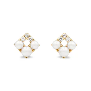 Mikimoto Diamond & Pearl Falling Flakes Earrings