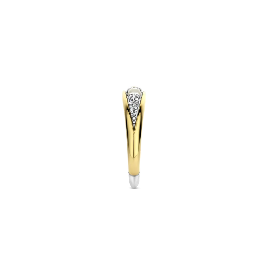 Milano Mother Of Pearl Moon Ring - Gold - 12304MW