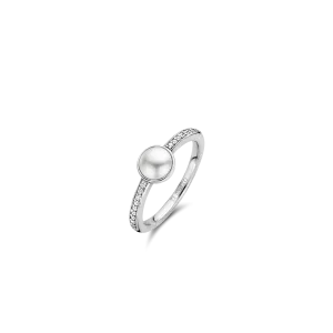 Milano Pearl & CZ Ring - Silver - 12308PW