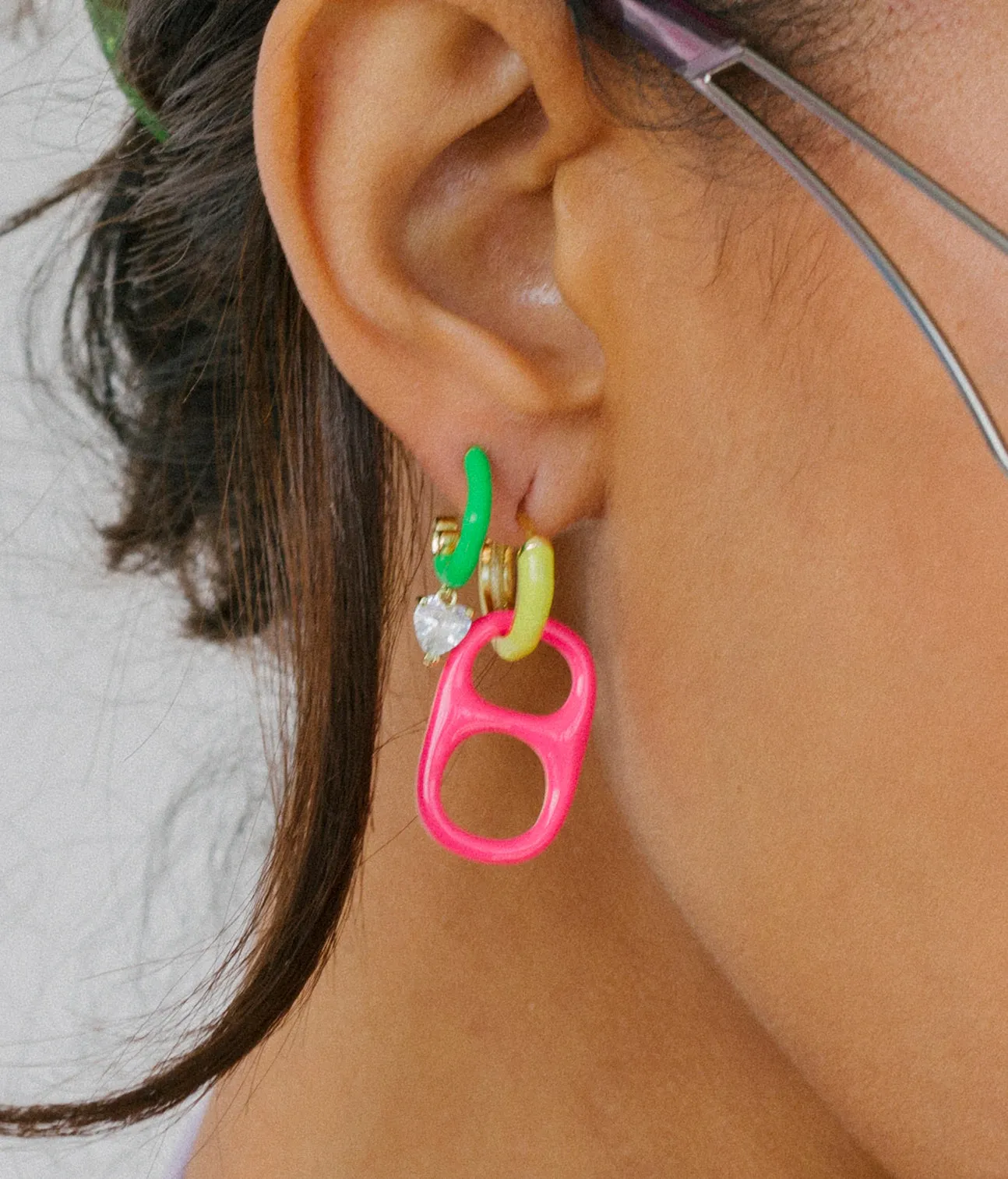 MINI RAINBOW HOOP EARRING