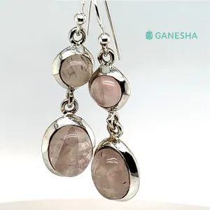 Moonstone Double-Drop Earrings - Sterling Silver (925)