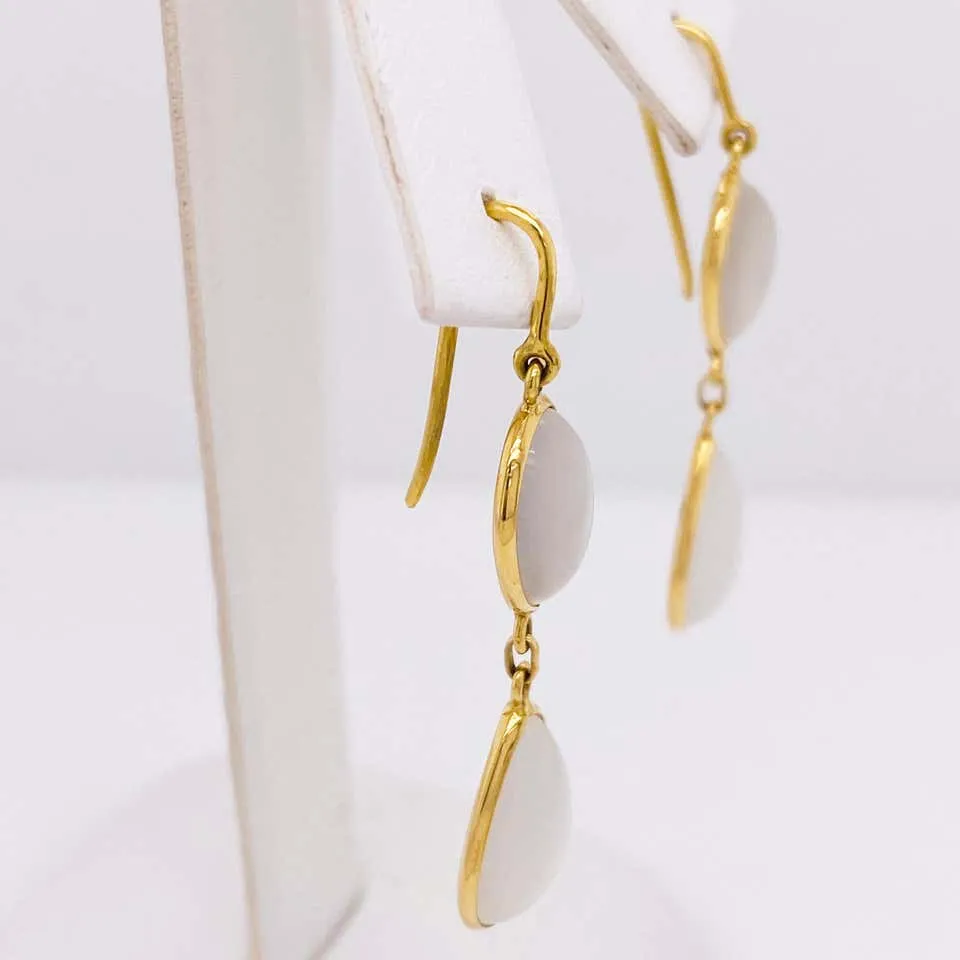 Moonstone Pear Shaped Dangle Earrings