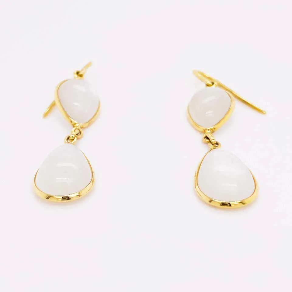 Moonstone Pear Shaped Dangle Earrings