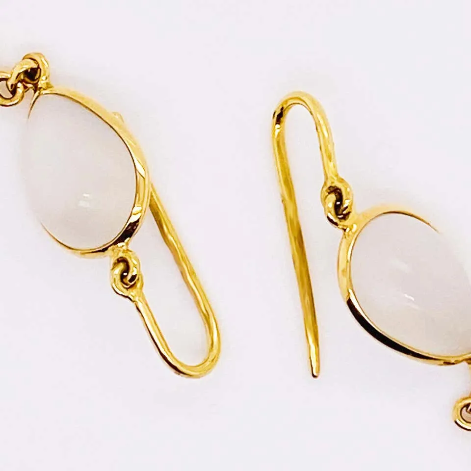 Moonstone Pear Shaped Dangle Earrings