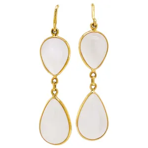 Moonstone Pear Shaped Dangle Earrings