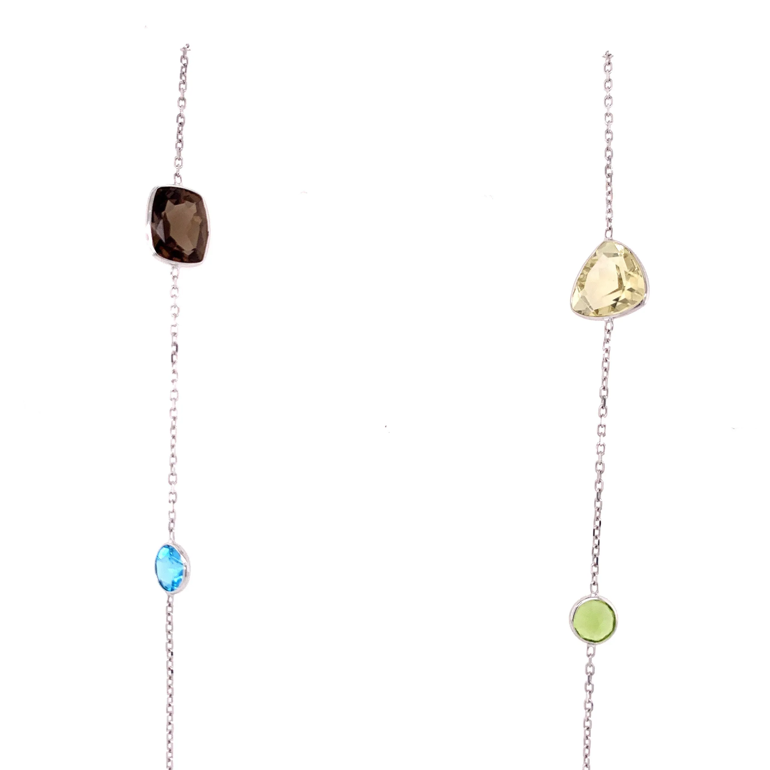 Multi Color Semi Precious Tin Cup Necklace