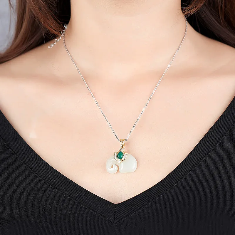 Natural Jade Pendant Nephrite Agate Silver Pendant ZPT115