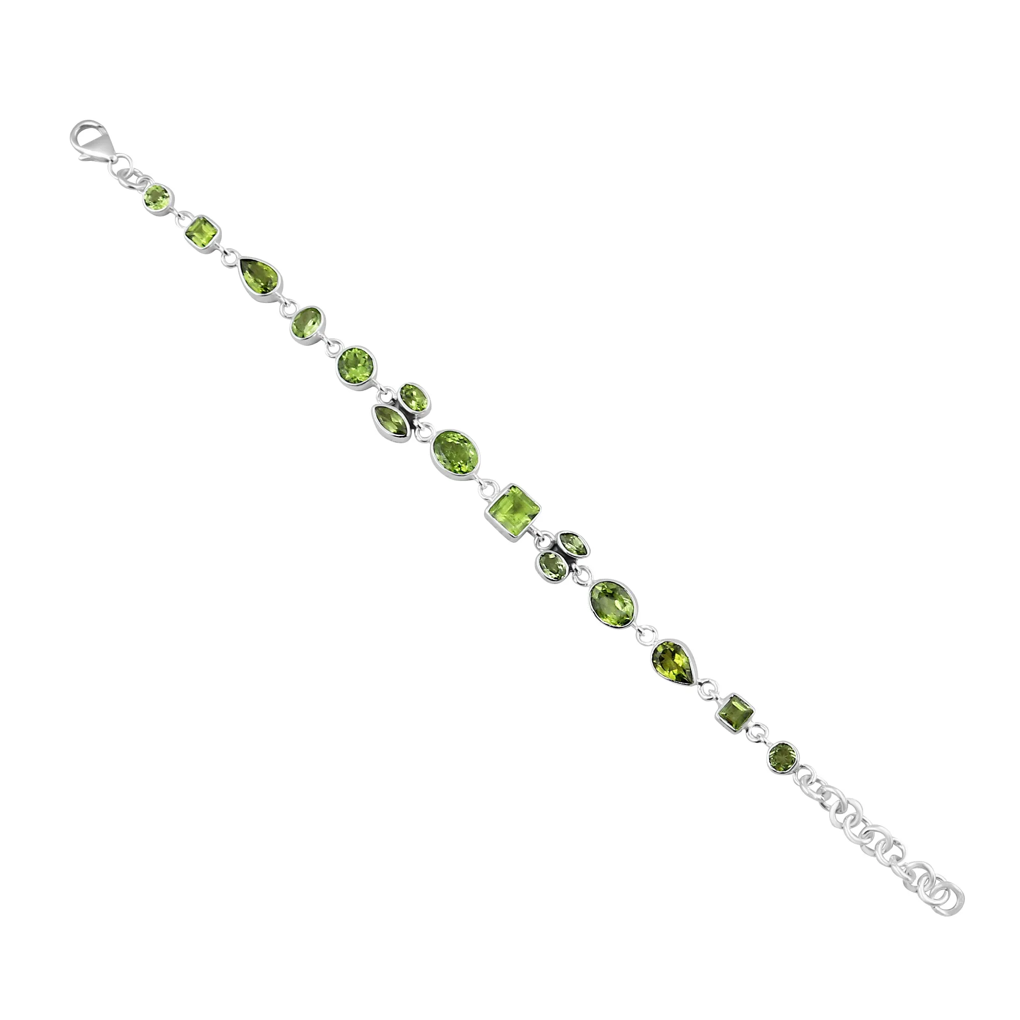 Natural Peridot Bracelet for Women 925 Sterling Silver