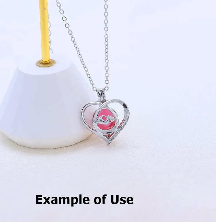 Necklace Pendant Blank Setting Heart Charm 18x21mm Sterling Silver Fine 925 For One Bead No Prong DIY Jewelry Finding Wholesale 1pc