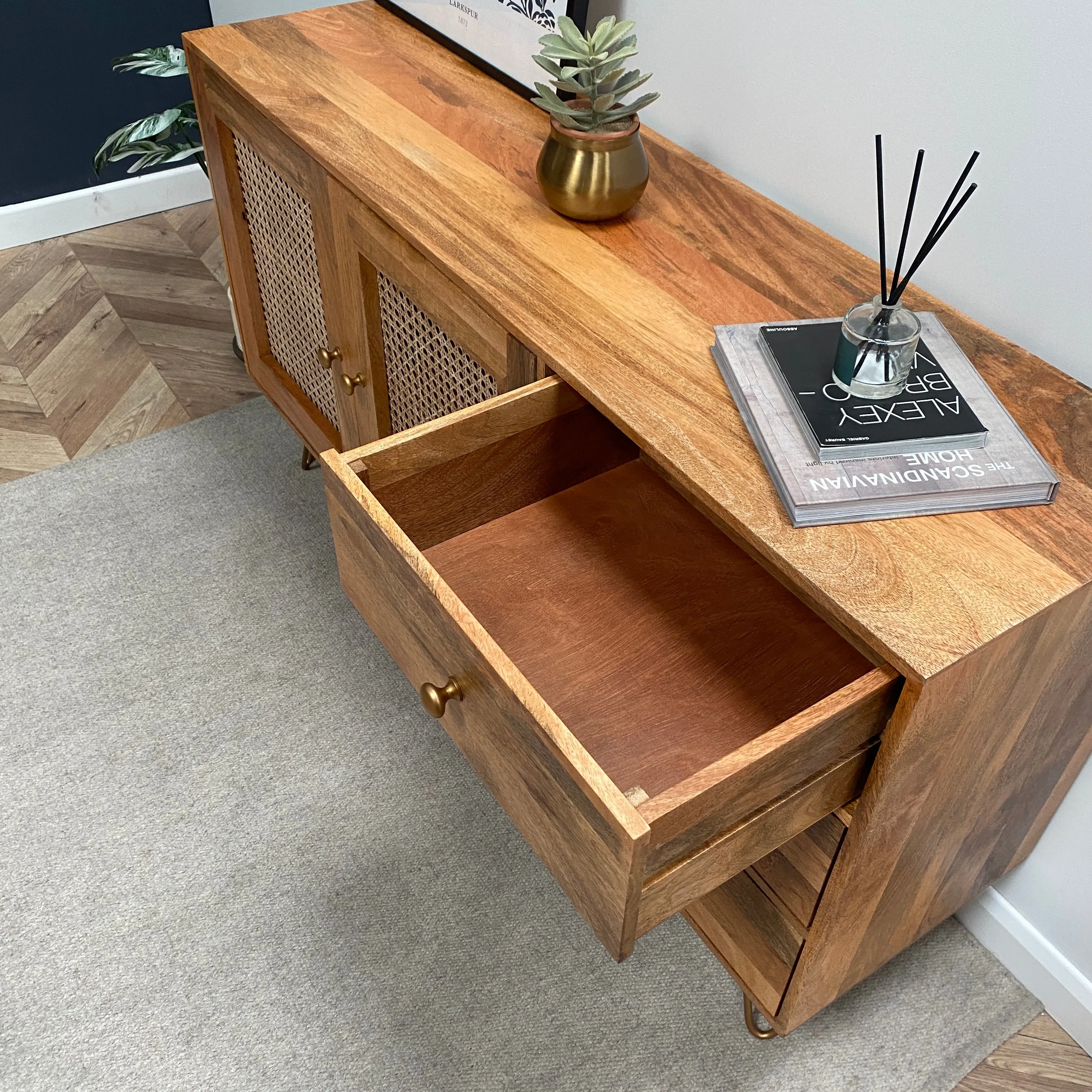 Nyla Large Solid Mango Wood Sideboard