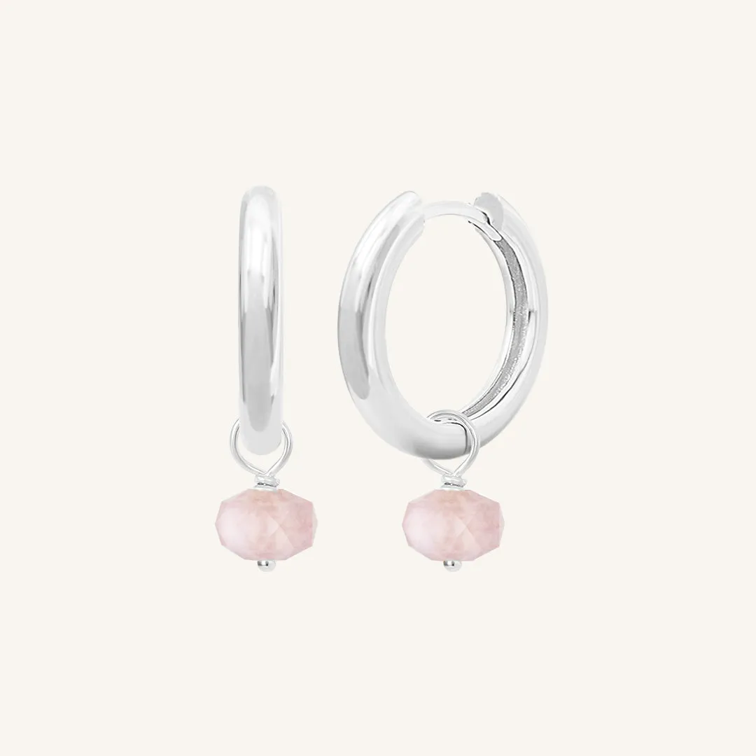 Opulent Morganite Plain Hoops - Stone of Joy