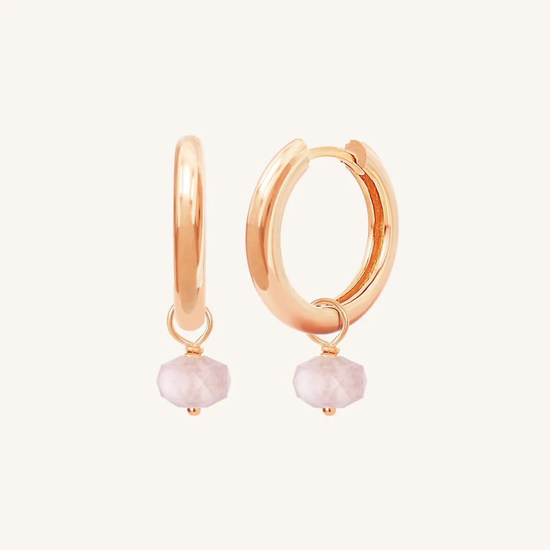 Opulent Morganite Plain Hoops - Stone of Joy