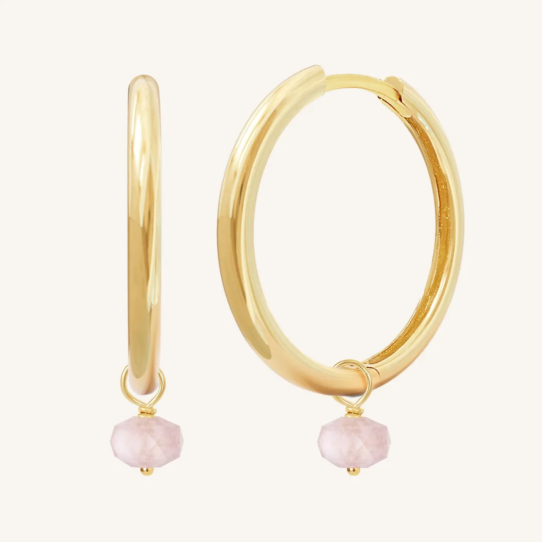 Opulent Morganite Plain Hoops - Stone of Joy