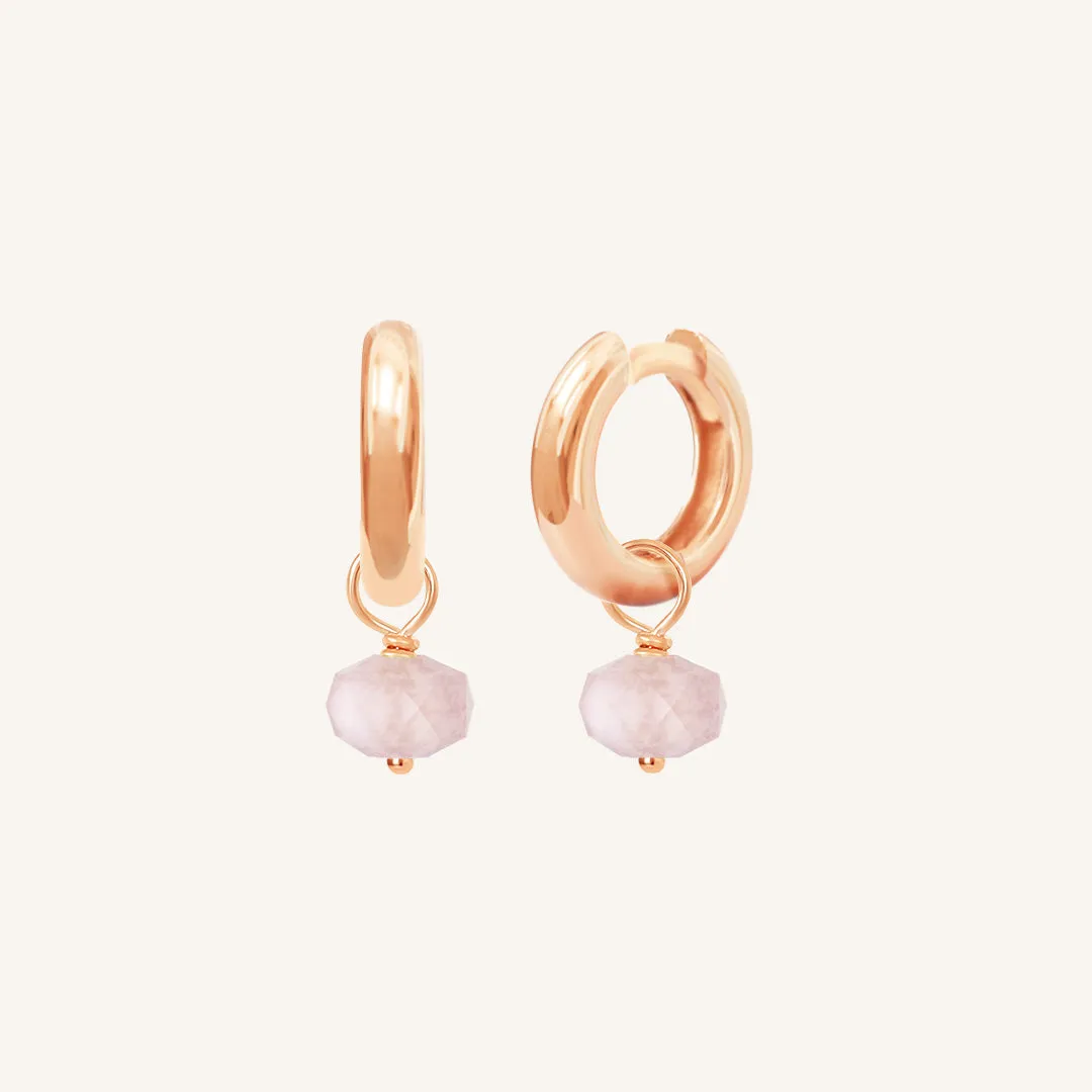Opulent Morganite Plain Hoops - Stone of Joy