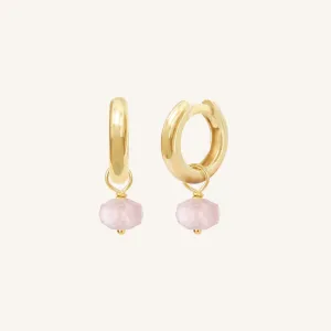 Opulent Morganite Plain Hoops - Stone of Joy