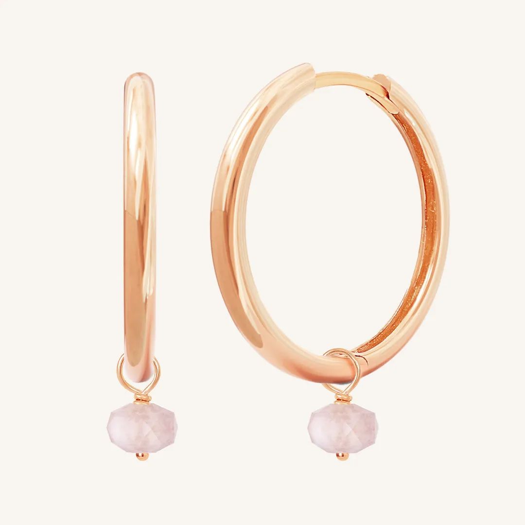 Opulent Morganite Plain Hoops - Stone of Joy