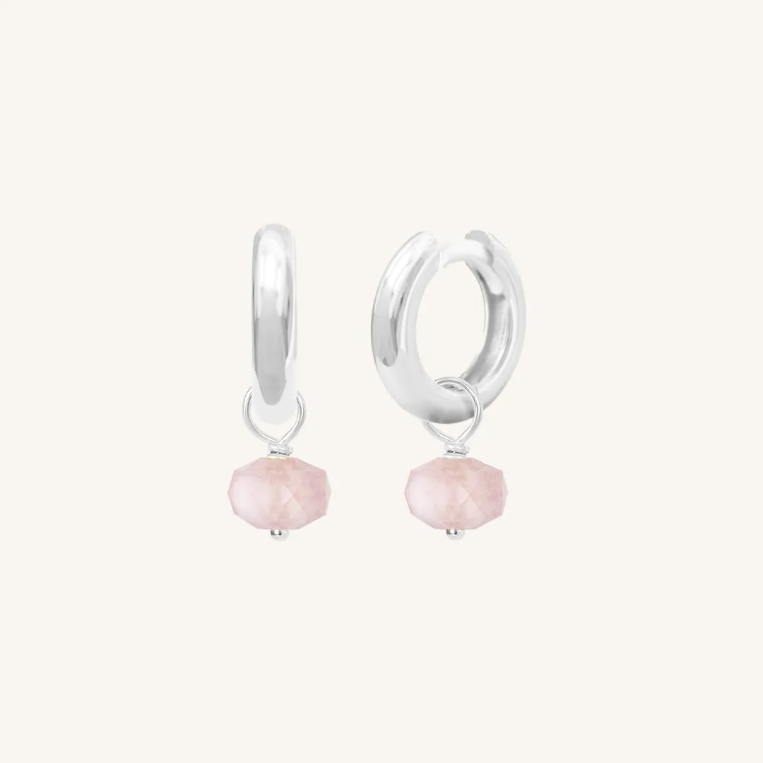 Opulent Morganite Plain Hoops - Stone of Joy