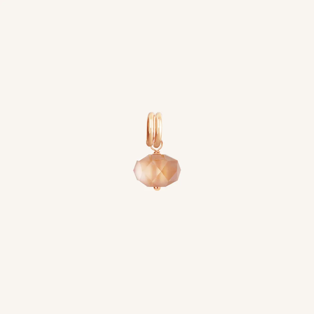 Opulent Orange Moonstone Charm - Stone of Hope