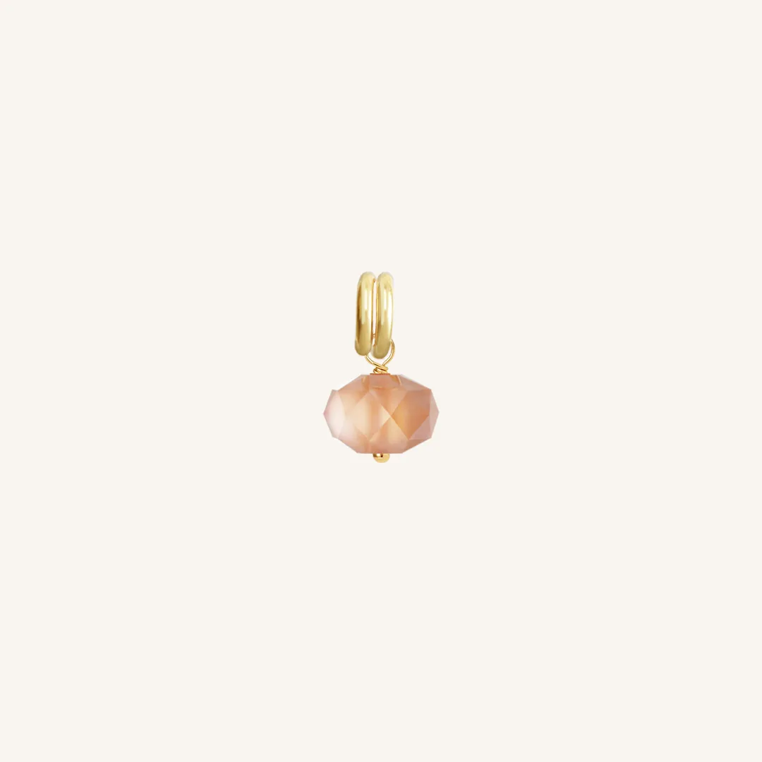 Opulent Orange Moonstone Charm - Stone of Hope