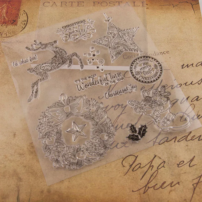 Ornate Christmas Stamp Set (12pcs) (SCRA-PW0007-50)