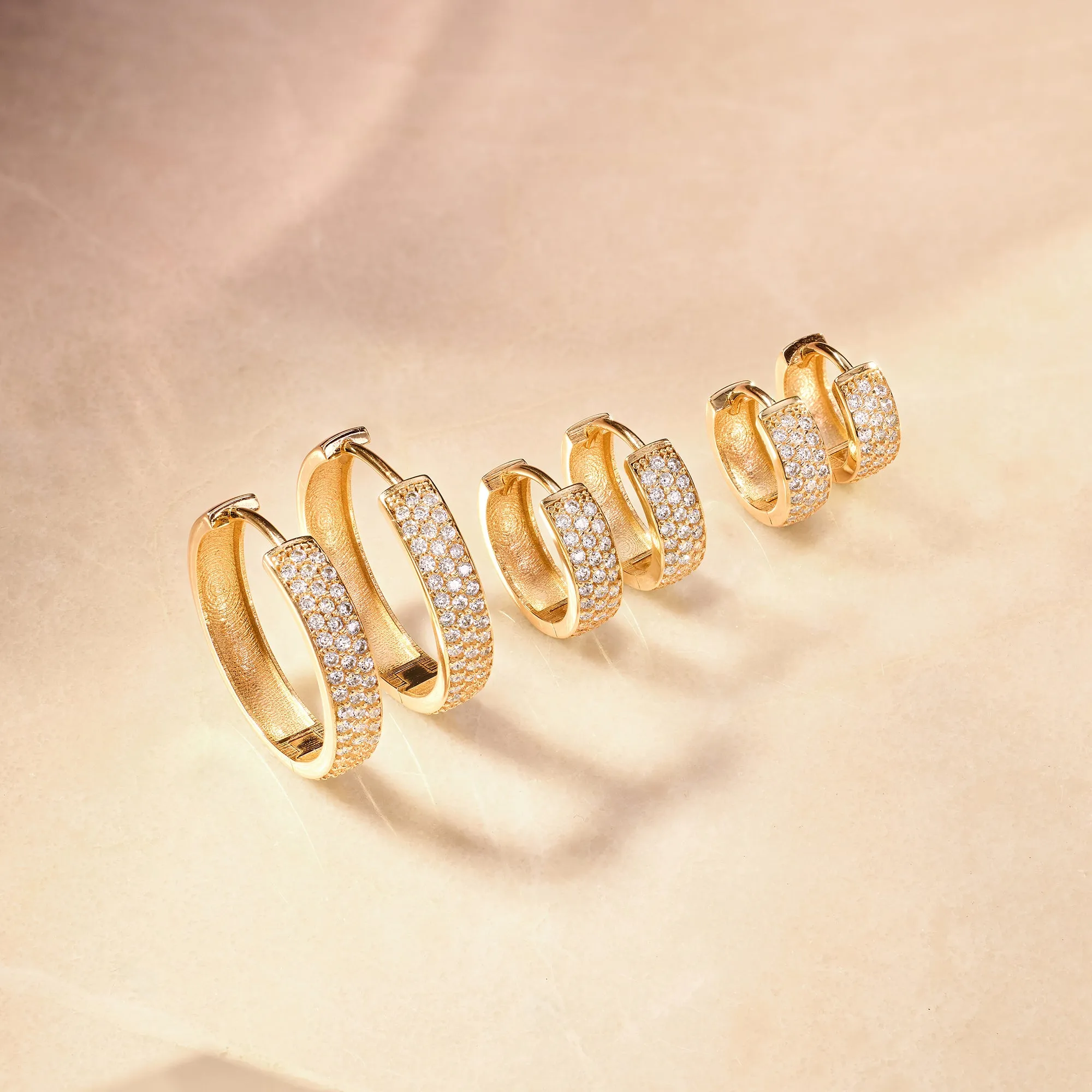 Pavé Cubic Zirconia Bold Small Huggie Hoops (10mm)