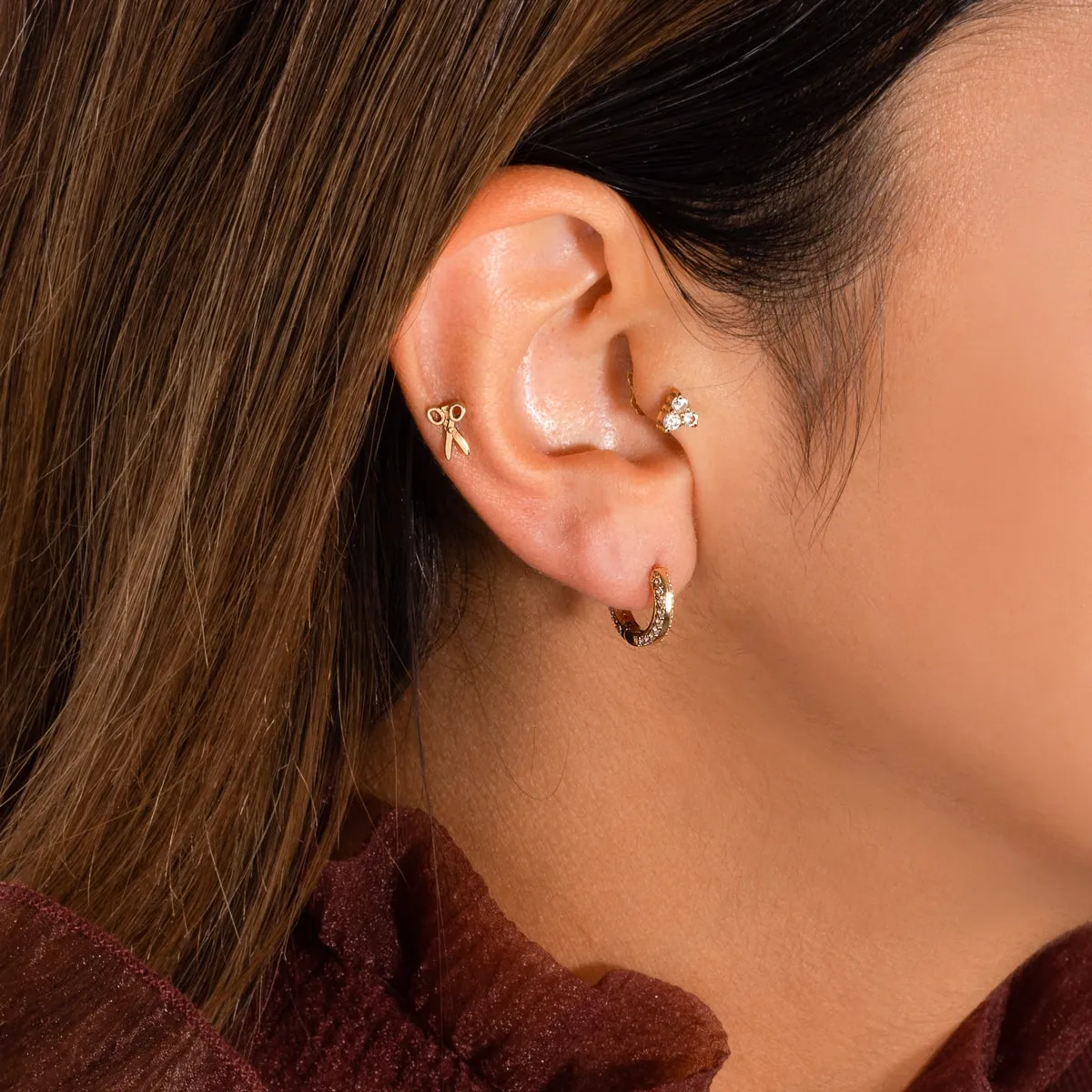 Pavé Small Hoop Earrings