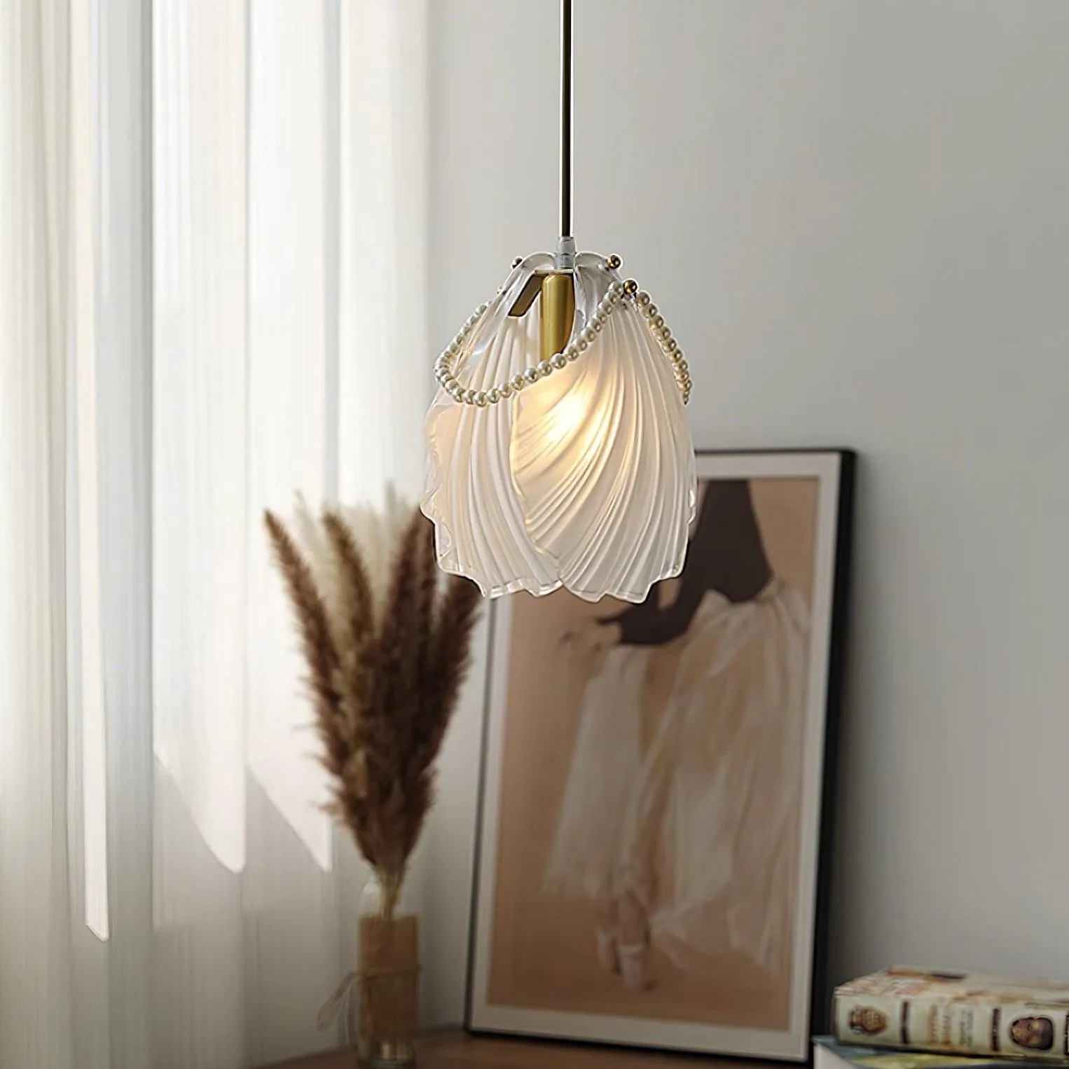 Pearl Shell Pendant Lamp 7.9″- 7.9″