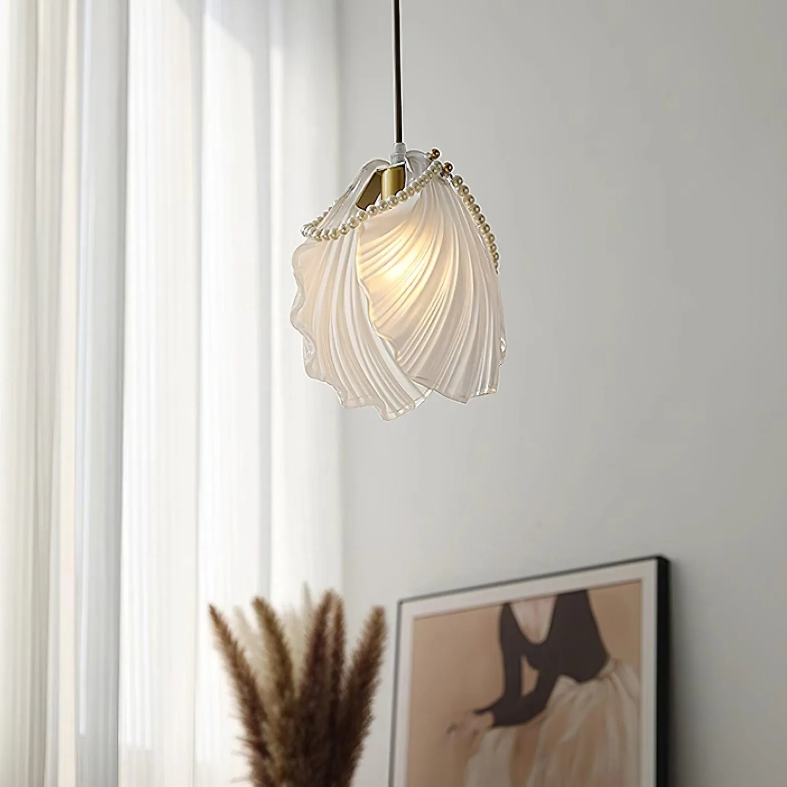 Pearl Shell Pendant Lamp 7.9″- 7.9″