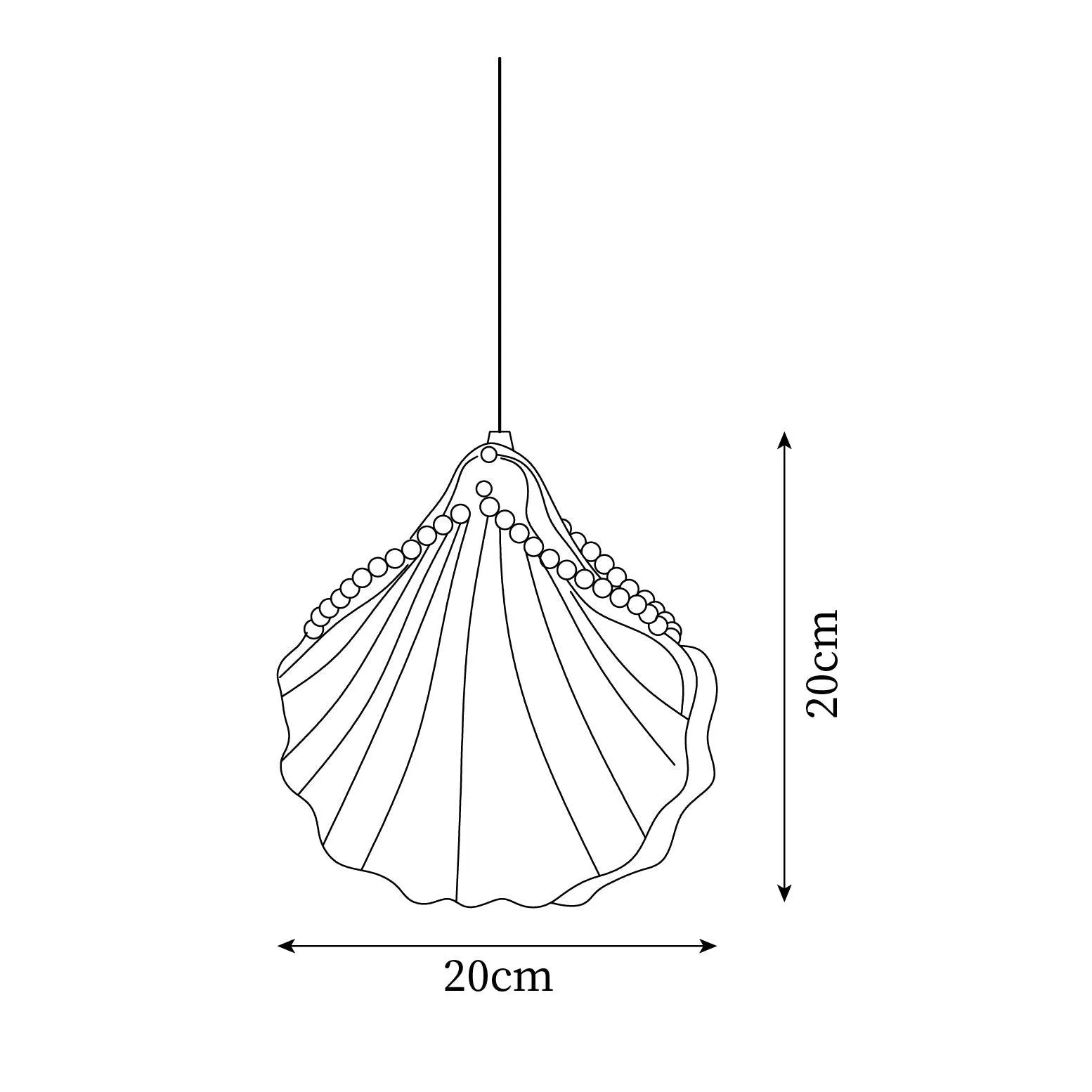 Pearl Shell Pendant Lamp 7.9″- 7.9″
