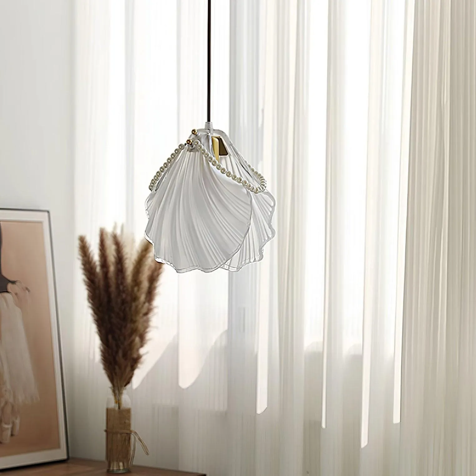 Pearl Shell Pendant Lamp 7.9″- 7.9″