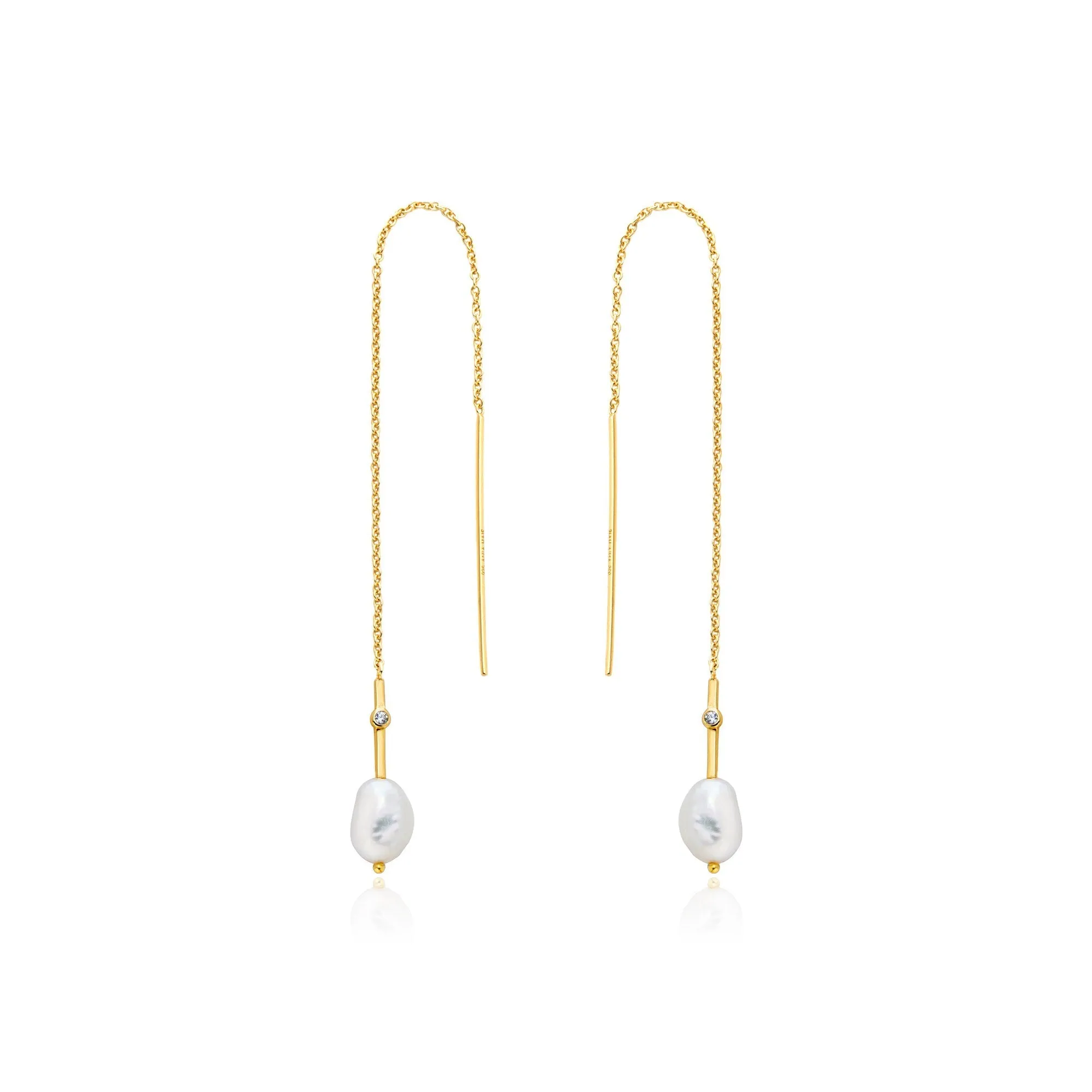 Pearl Threader Earrings  E019-01G