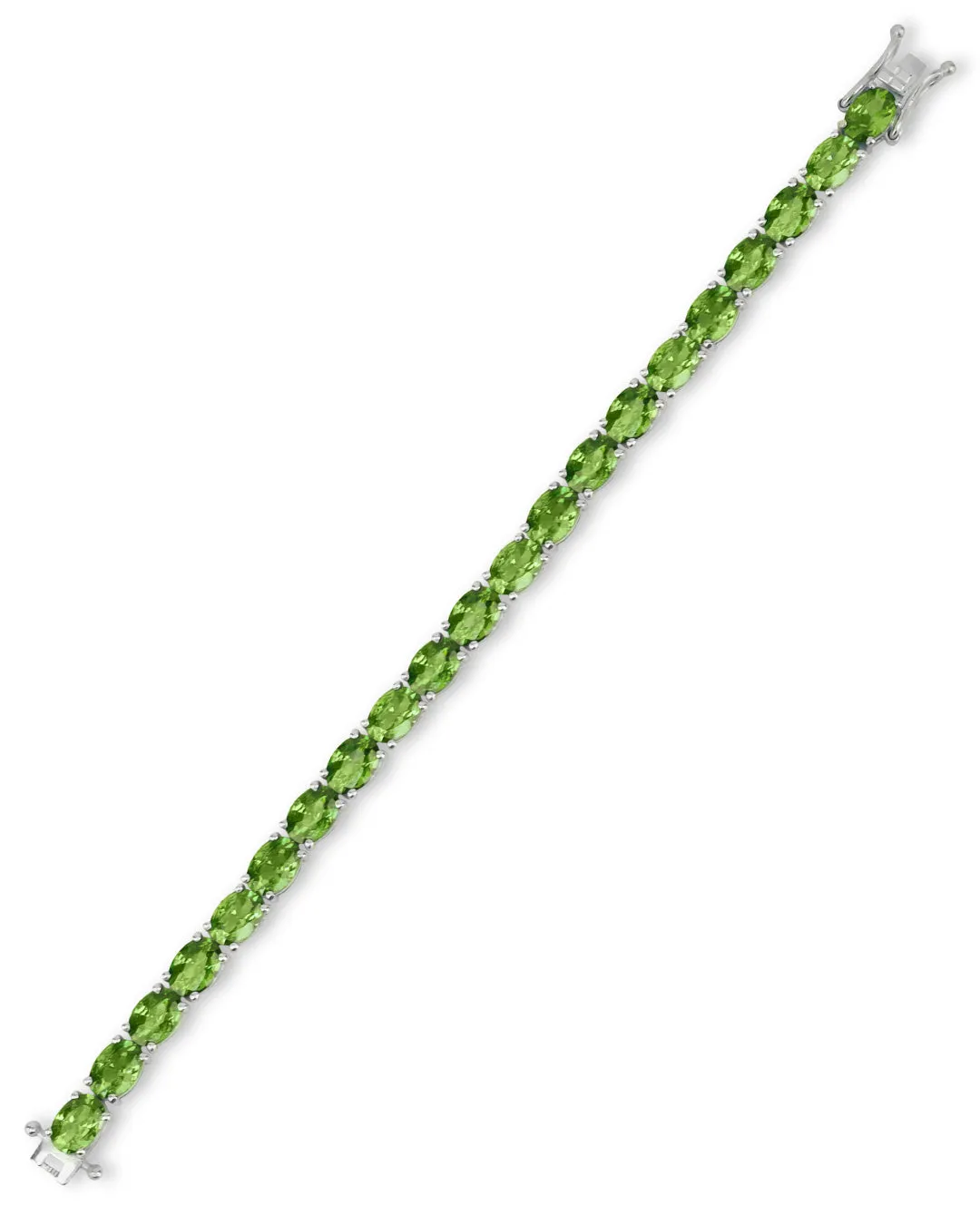 Peridot Oval Zirconia Tennis Bracelet