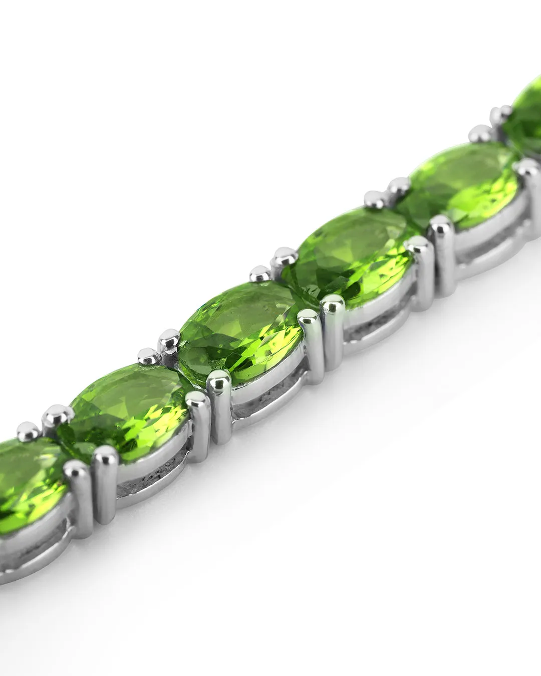 Peridot Oval Zirconia Tennis Bracelet