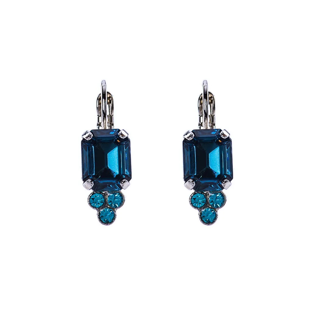 Petite Emerald Cut and Trio Cluster Leverback Earrings in "Sleepytime" *Preorder*