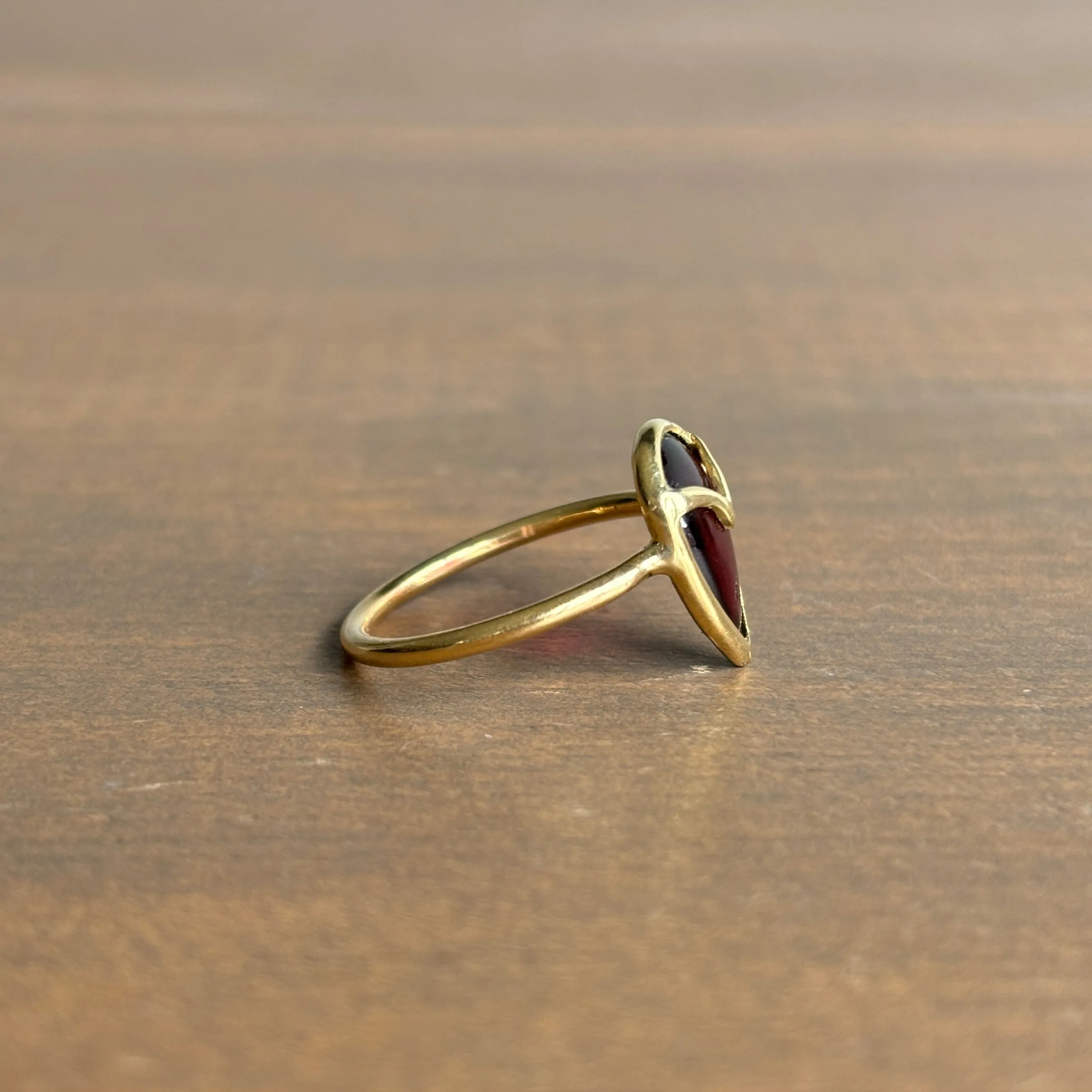 Pink Garnet Owl Ring