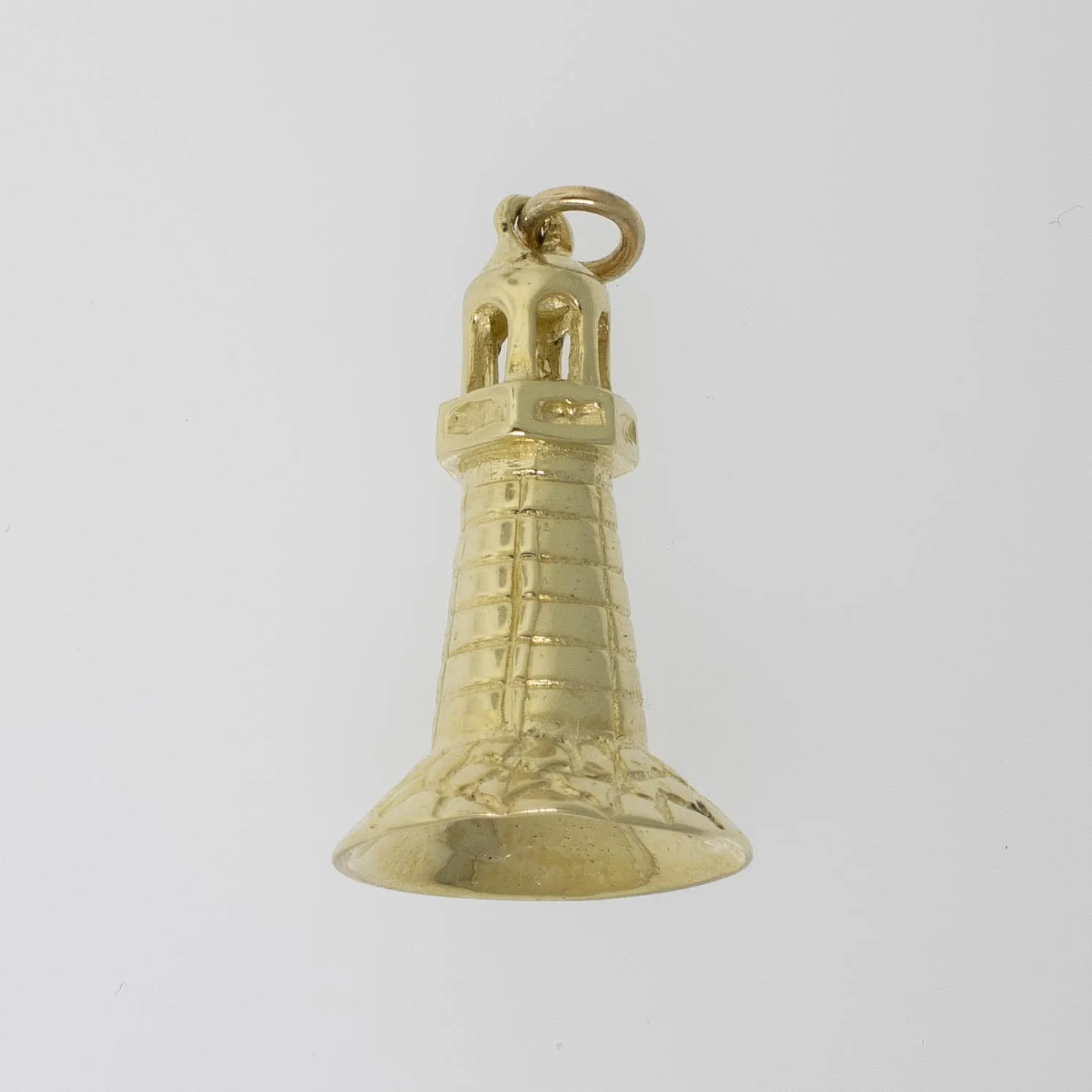 Preowned 14K Yellow Gold 3D Lighthouse Pendant Viewable from All Angles
