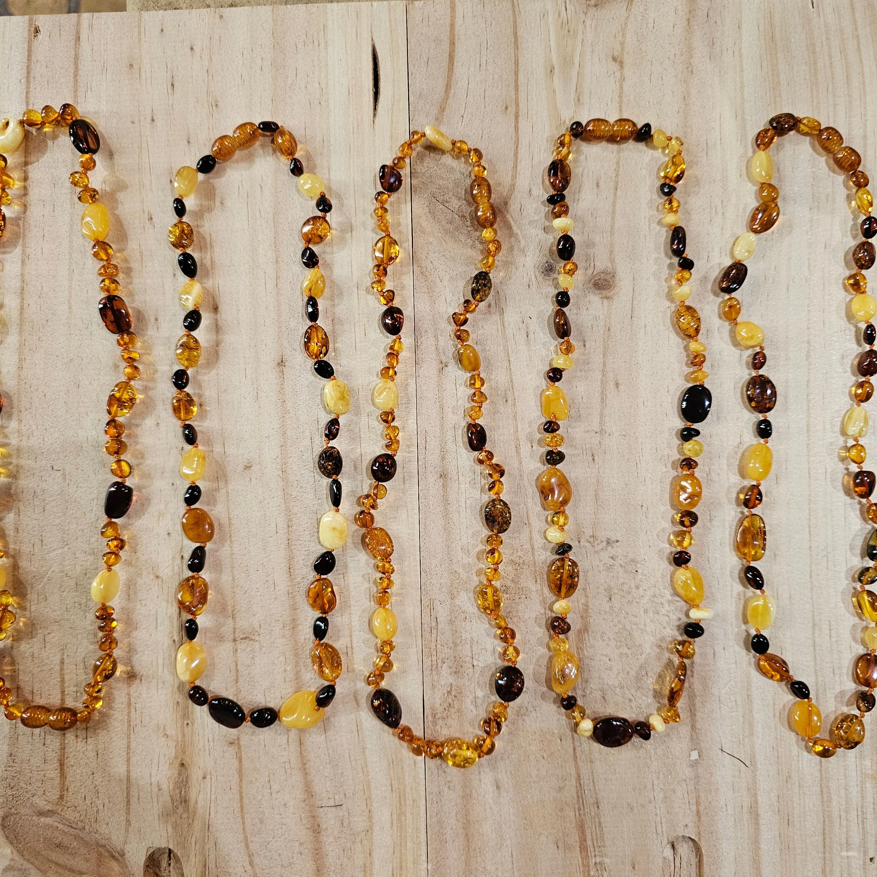 "Milica" Adult natural Amber Necklace