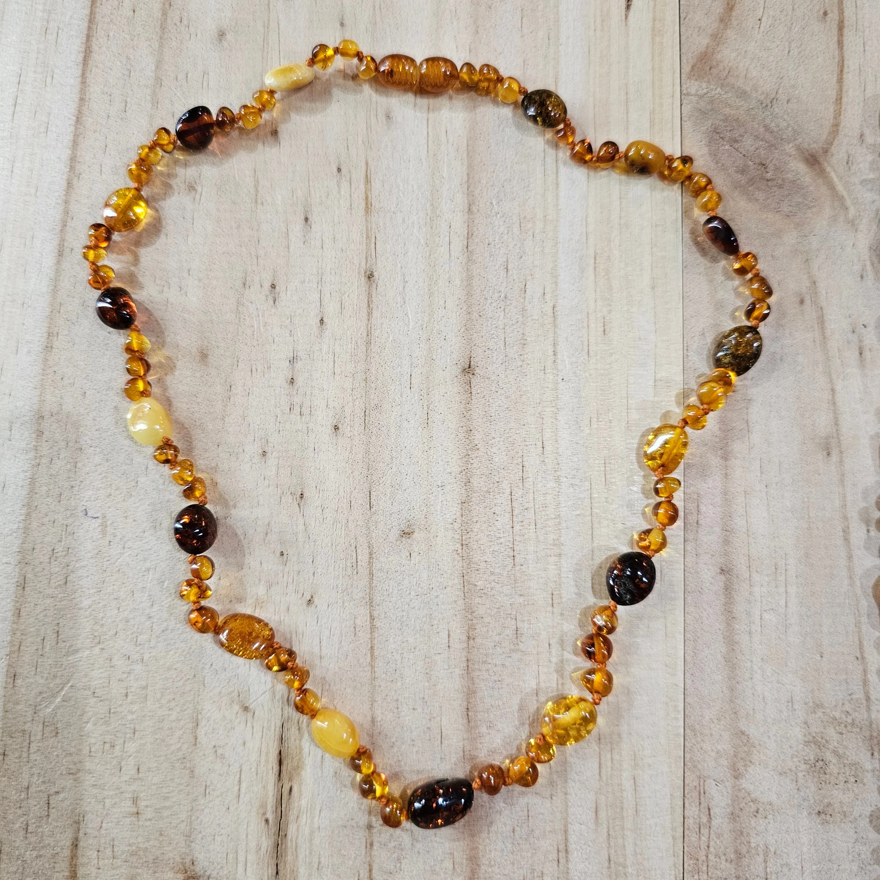 "Milica" Adult natural Amber Necklace