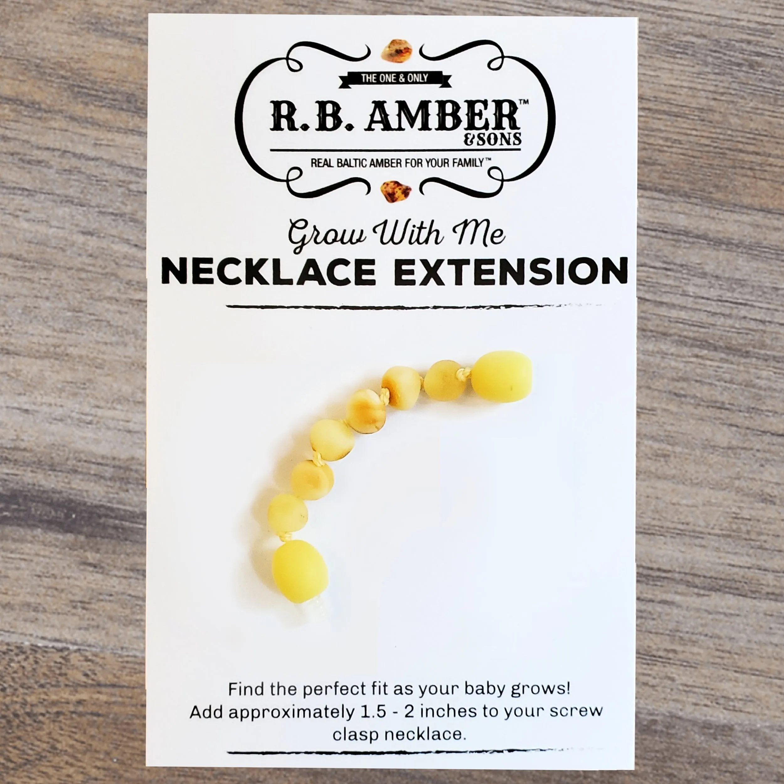 Raw Butter Baltic Amber Jewelry Extender