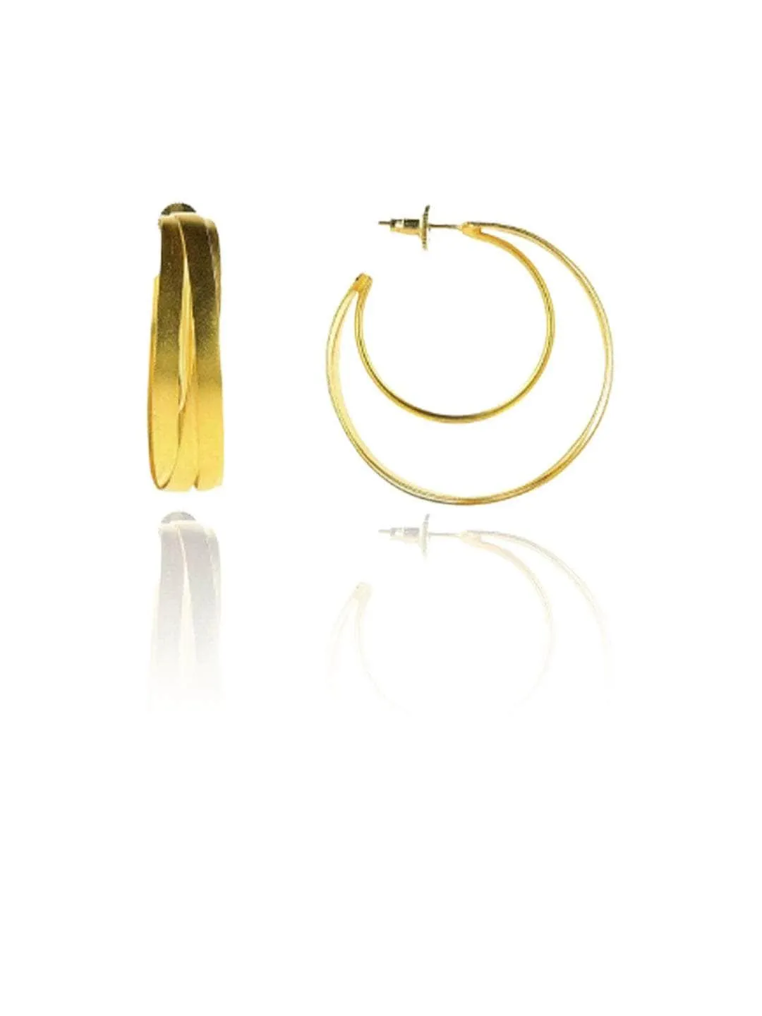 Sanjana Sanghi In Triple Layer Twisted Hoop Earrings