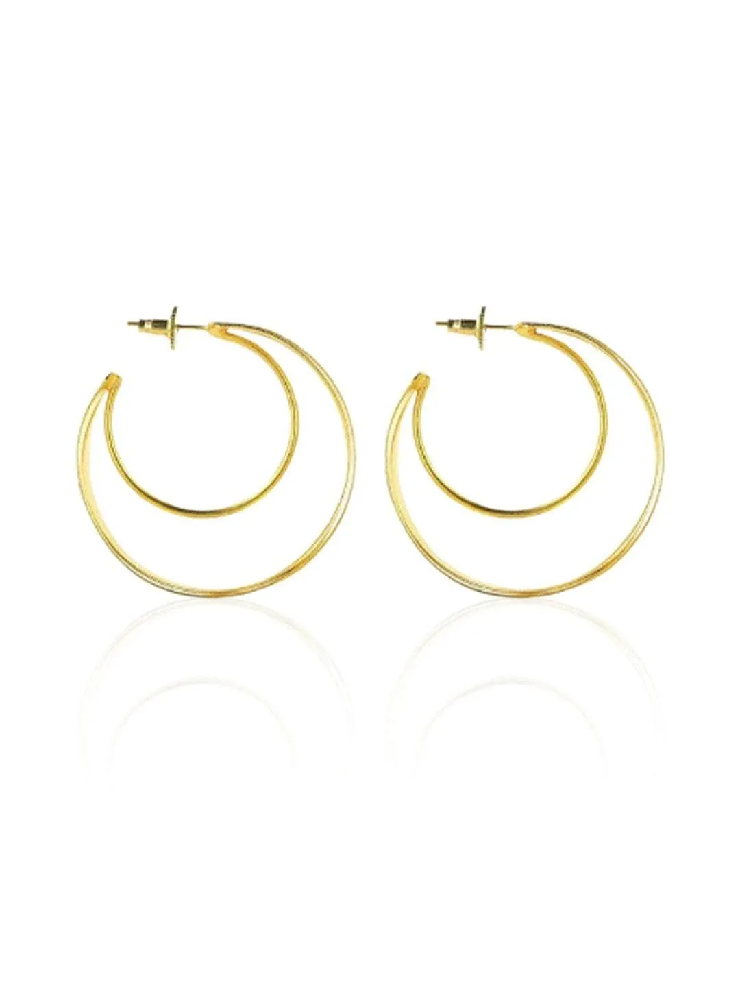 Sanjana Sanghi In Triple Layer Twisted Hoop Earrings