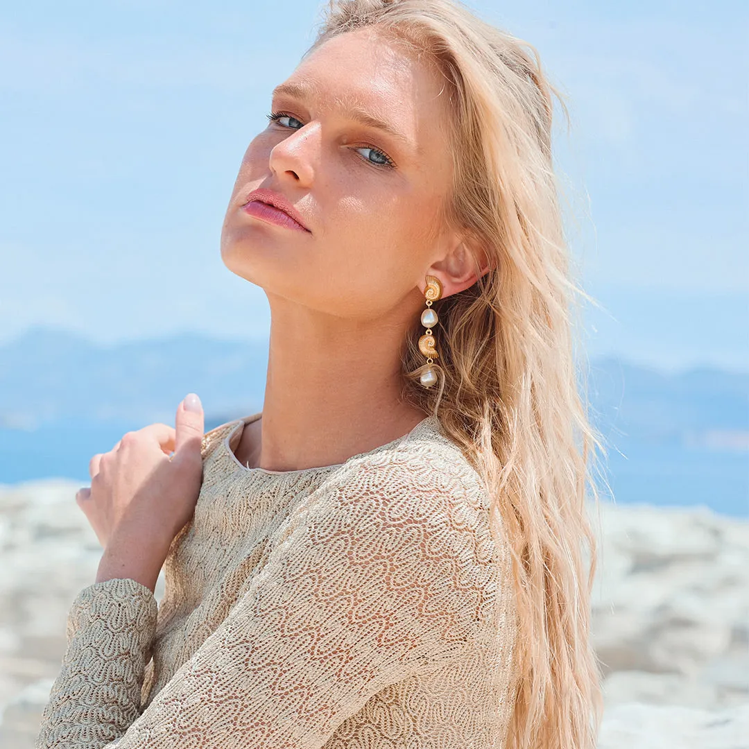 Shell Pearl Earrings / Pearl