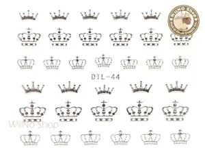 Silver Crown Nail Art Sticker - 1 pc (DTL-44S)