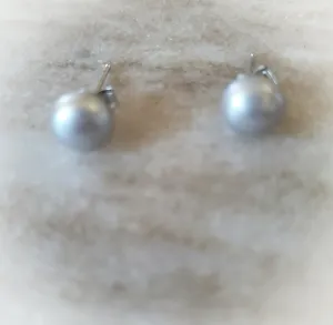 Silver Freshwater Pearl Earrings Studs