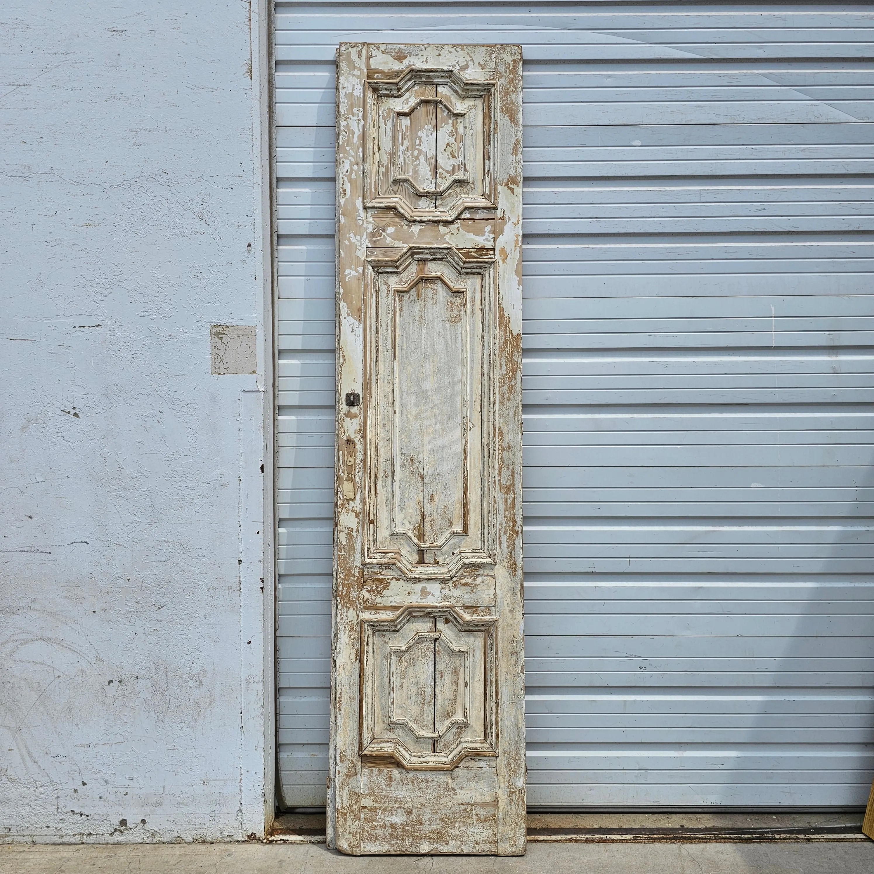 Single Ornate 3 Panel Antique Carved Door