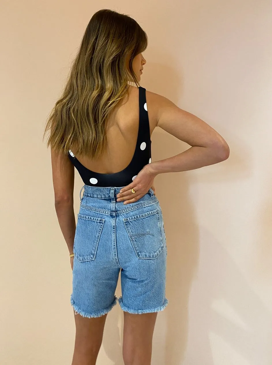Sir Devin Knot One Piece in Black Polka Dot