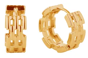 SJE310741 14K Maillon Huggie Hoop Earrings