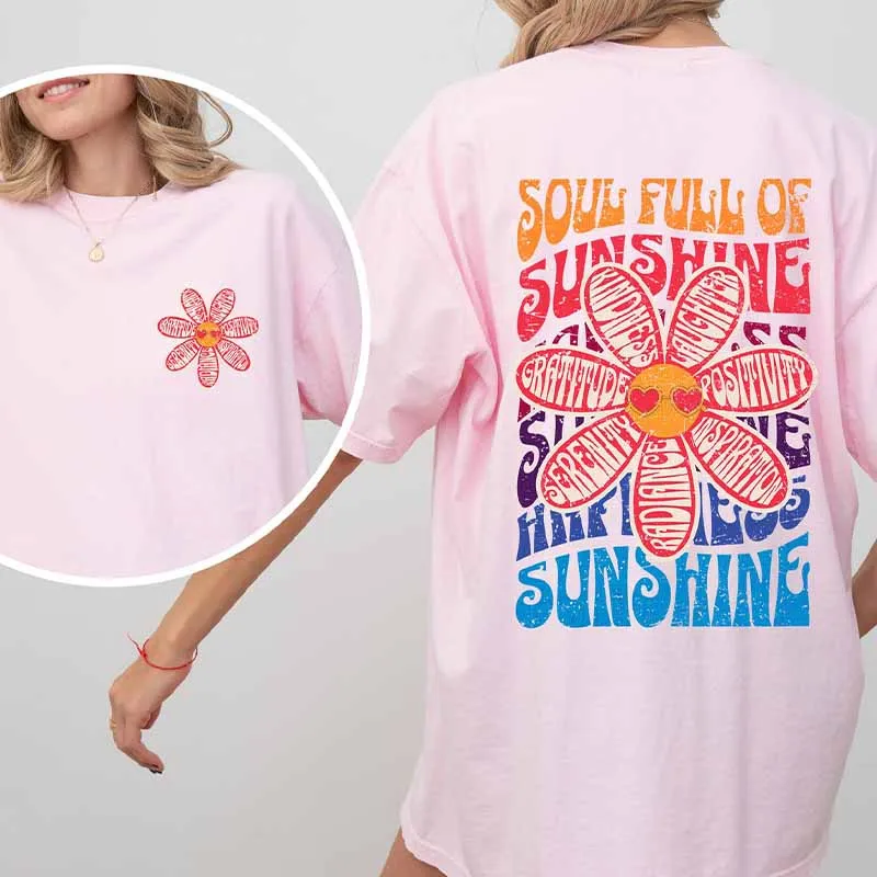 Soul Full Of Sunshine Flowers Mental Health T-Shirt