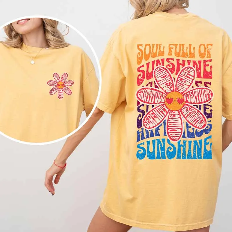 Soul Full Of Sunshine Flowers Mental Health T-Shirt