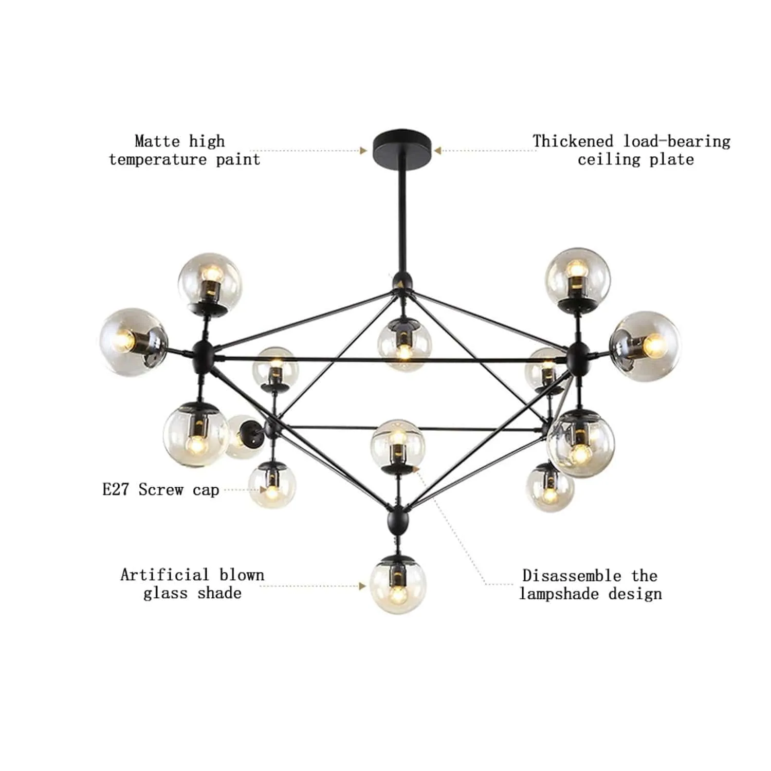 Sparta Modern Glass Chandelier